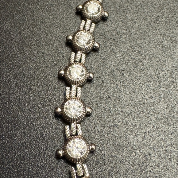 Judith Ripka Silver Bracelet with Crystal Details - Picture 7 of 9